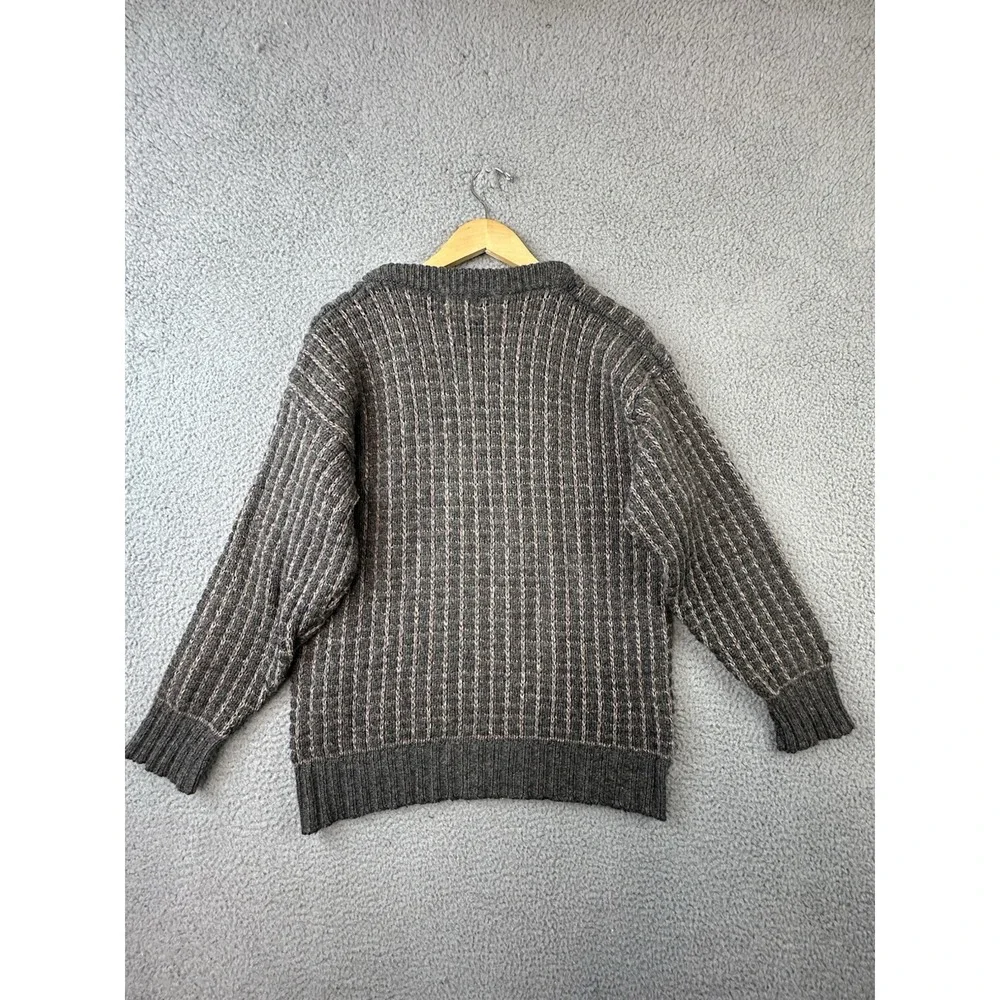Vintage Boston Traders Knit Wool Blend Sweater Mens Large Brown Crewneck